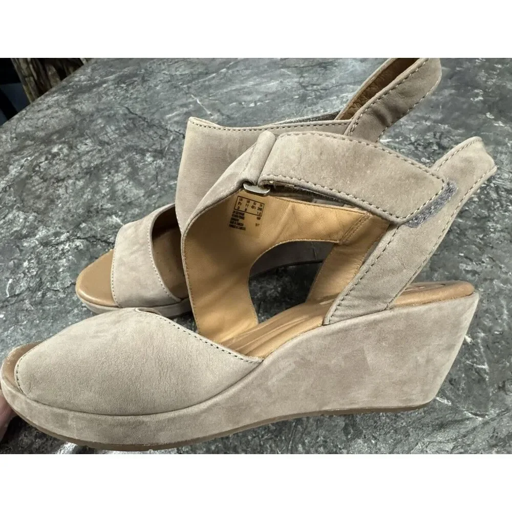 Clarks Taupe Suede Open-Toe Heels